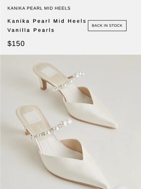 Dolce Vita Kanika Pearl Mid Heels Vanilla Pearls